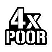 4xPOOR Sticker Classic Black and White