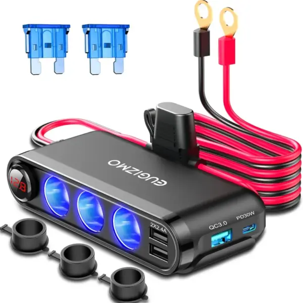 EUGIZMO 12V 3‑Socket Power Splitter
