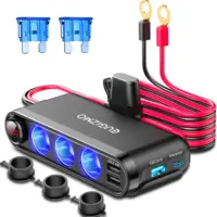 EUGIZMO 12V/24V 3‑Socket Power Splitter