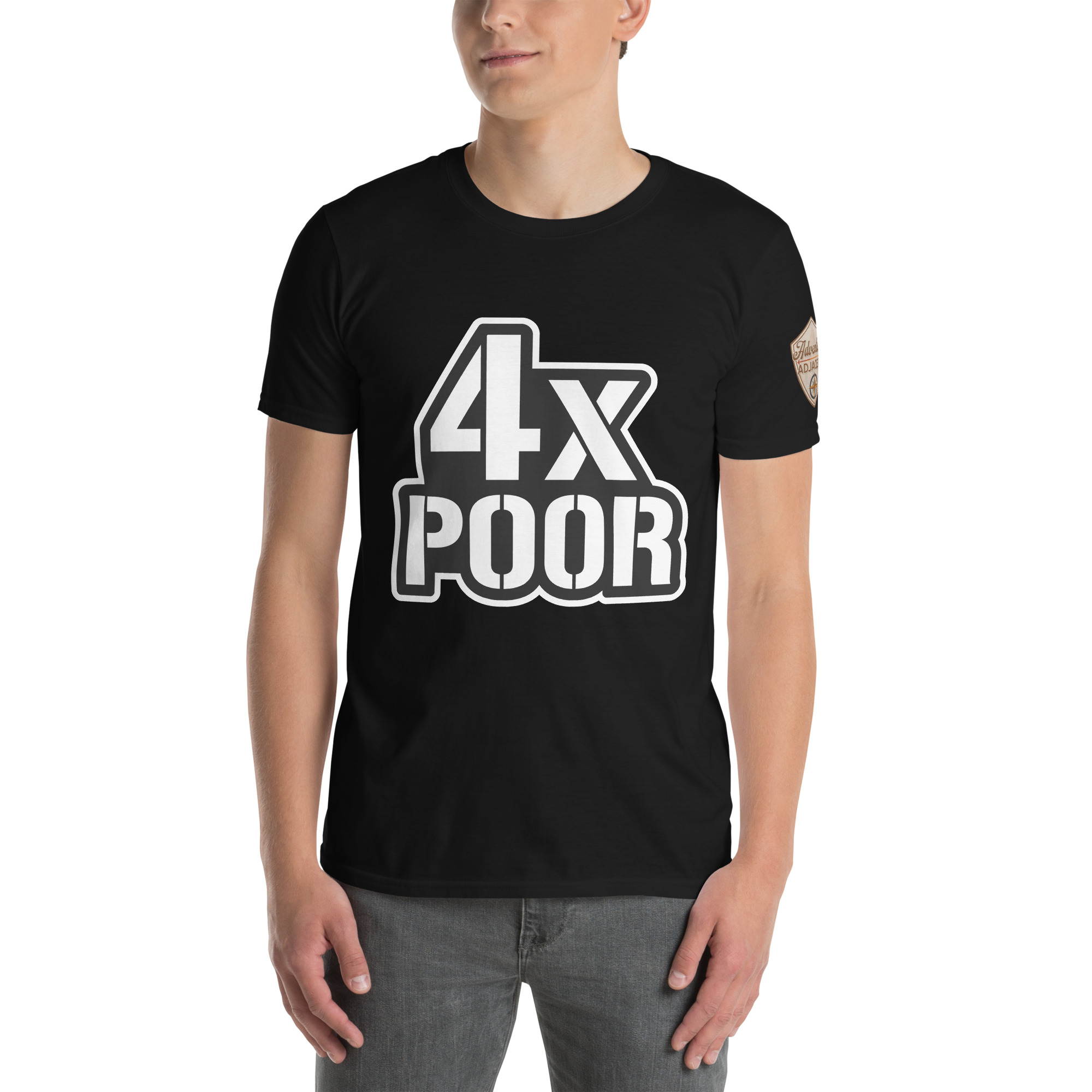 4xPOOR Logo Tee Black and White Edition