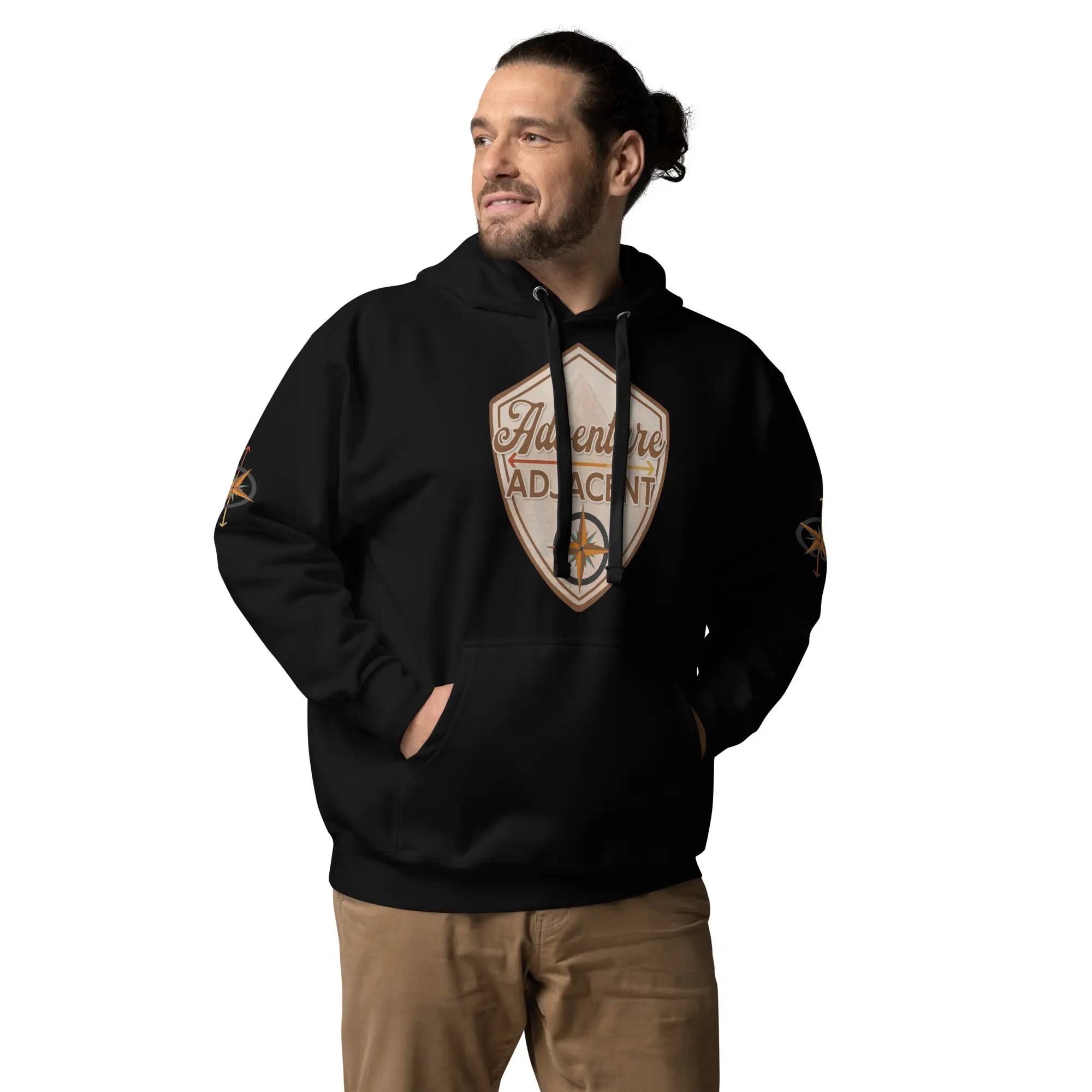 Adventure Adjacent Hoodie | Compass & Arrow Sleeves - Image 2