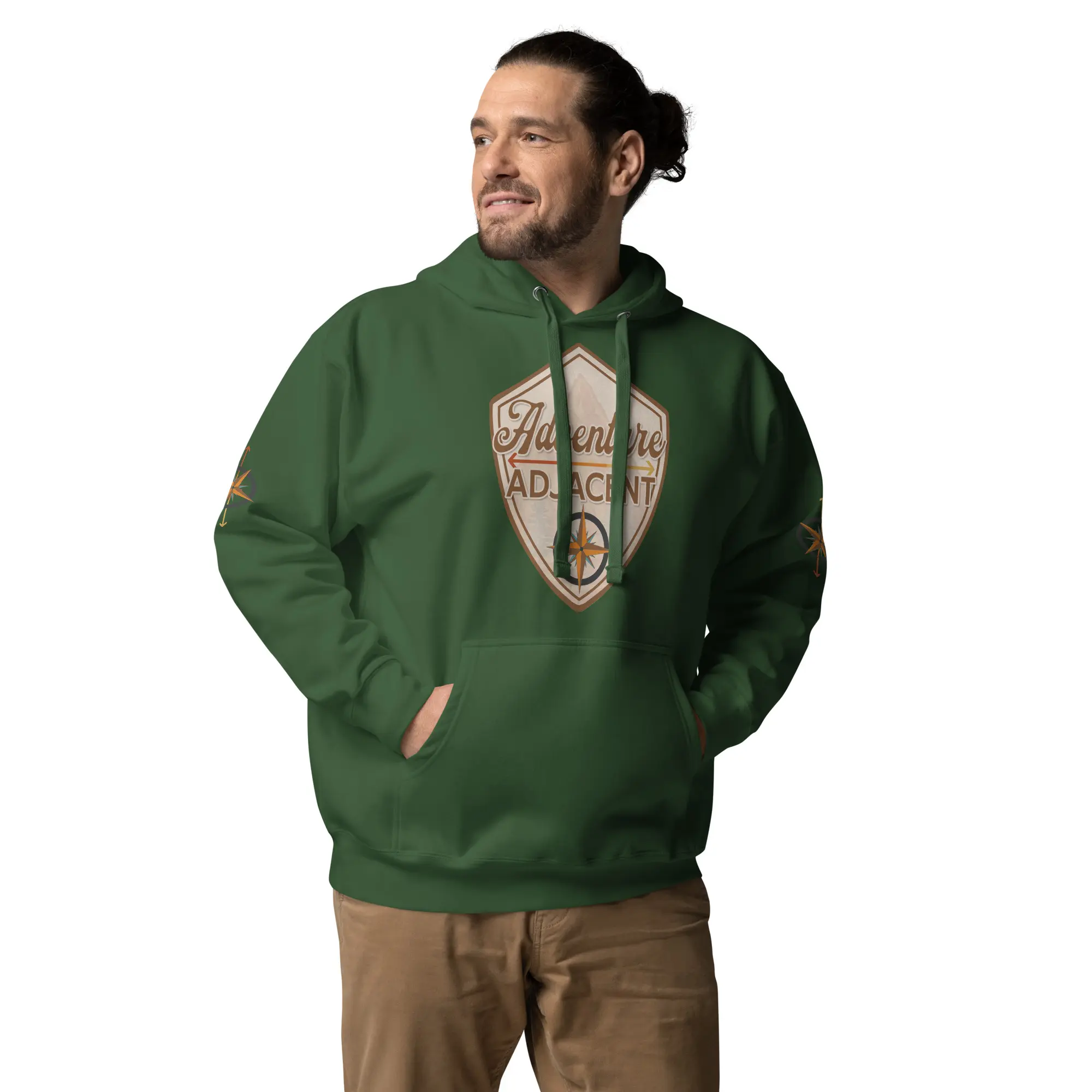 Adventure Adjacent Hoodie | Compass & Arrow Sleeves - Image 13