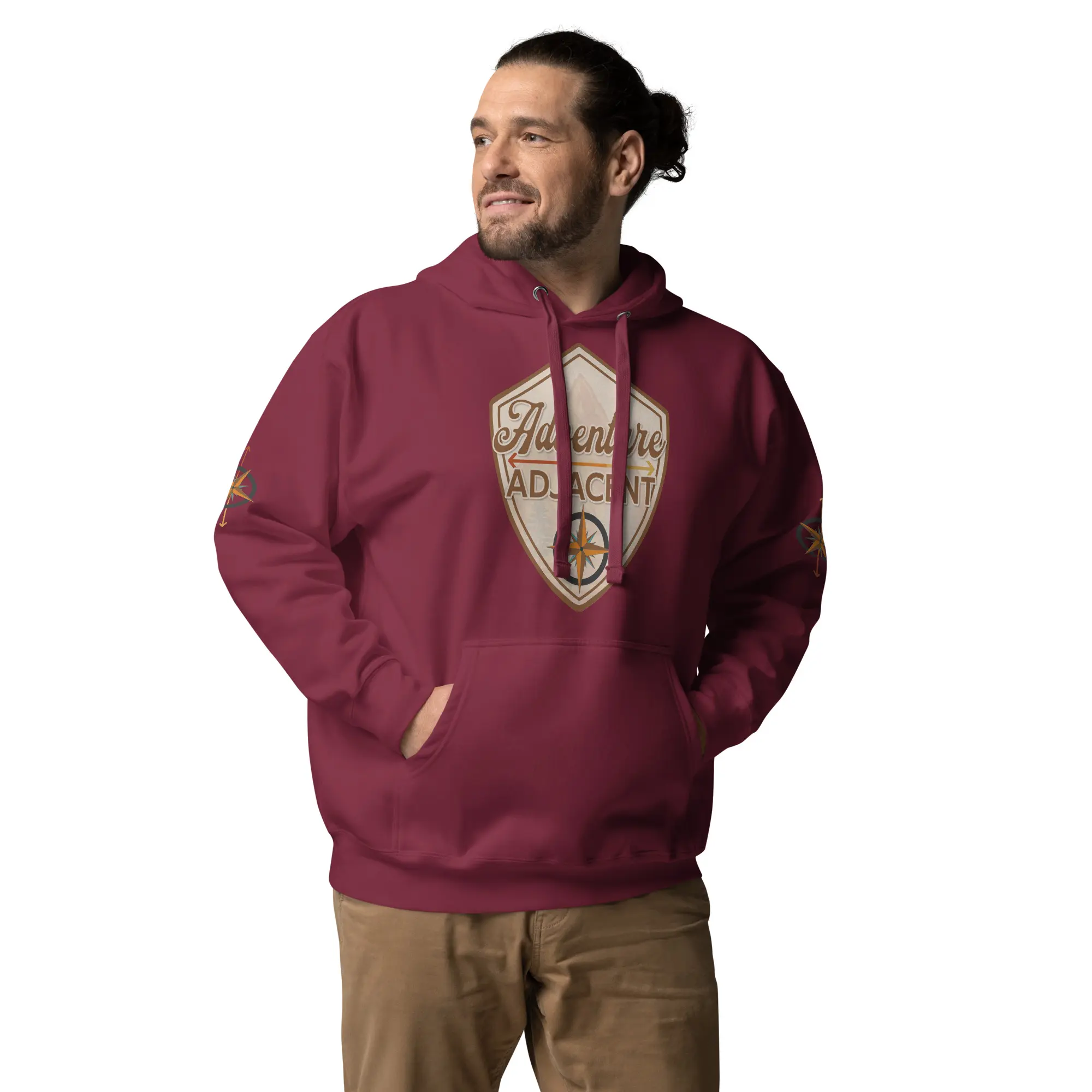 Adventure Adjacent Hoodie | Compass & Arrow Sleeves - Image 5