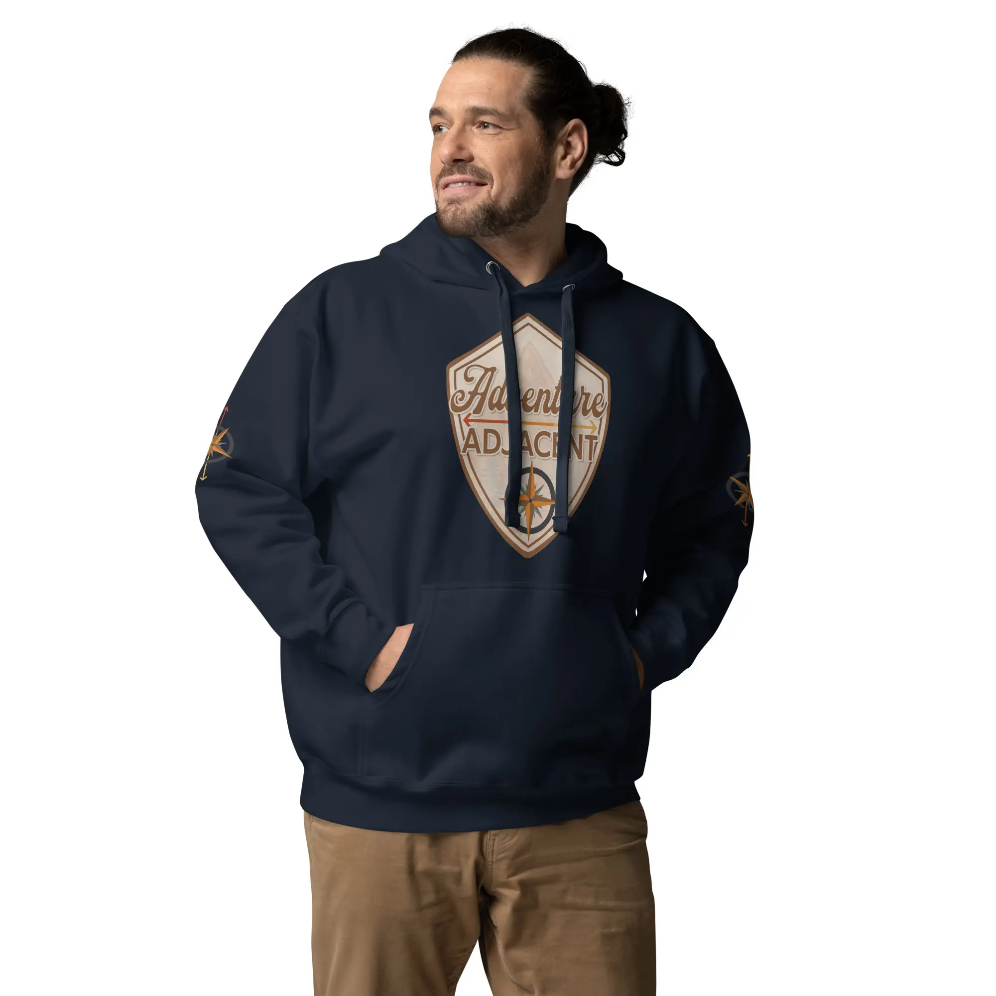 Adventure Adjacent Hoodie | Compass & Arrow Sleeves - Image 3
