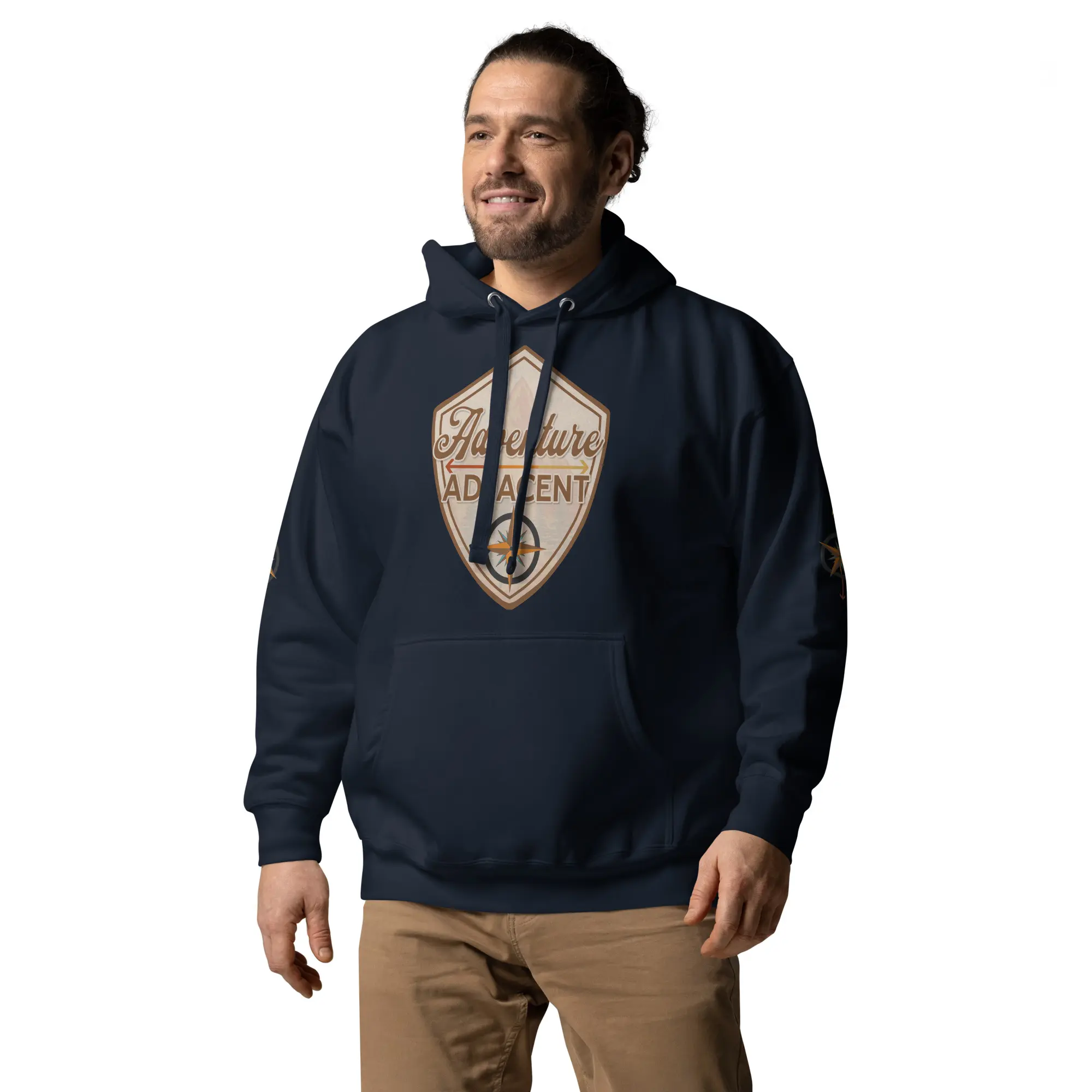 Adventure Adjacent Hoodie | Compass & Arrow Sleeves - Image 4