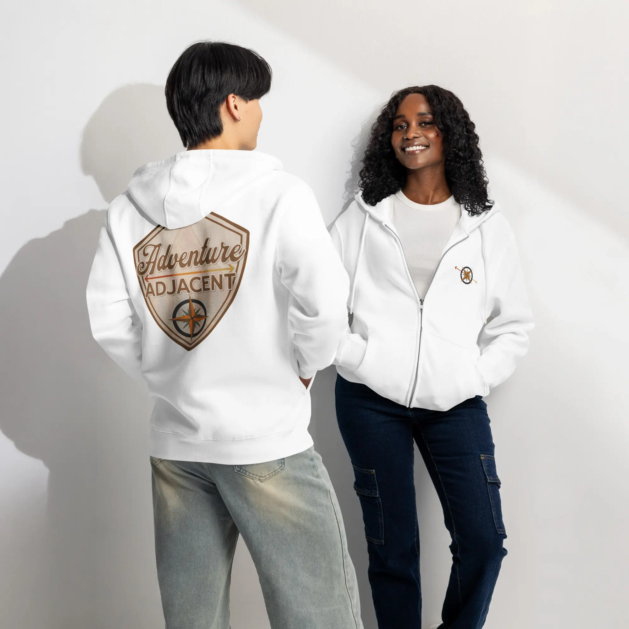Adventure Adjacent Zip Hoodie | Compass & Arrow Chest, Large Back Logo - Image 10
